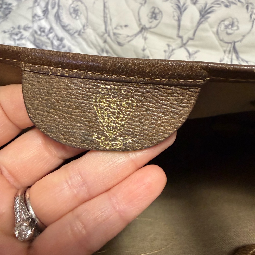 Gucci Beige/Brown GG Canvas Tote with Gold Logo - Picture 10 of 11